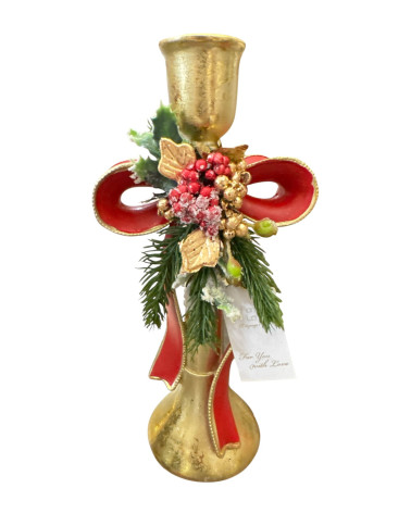 CANDELIERE CON FIOCCO ROSSO GRANDE