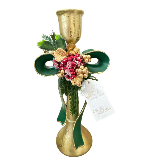 CANDELIERE CON FIOCCO VERDE GRANDE