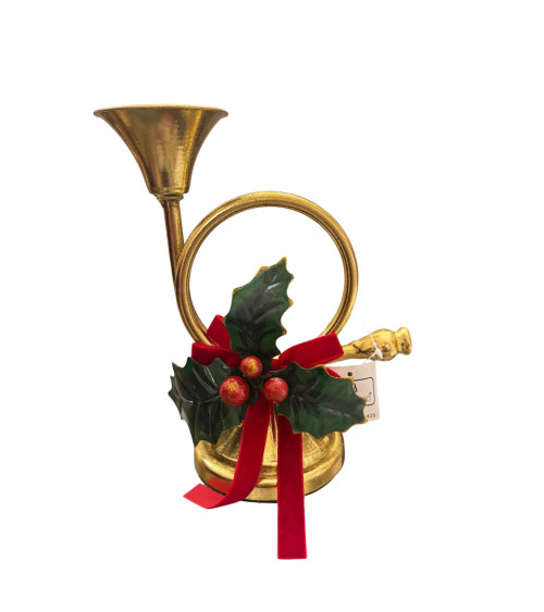 CANDELIERE PICCOLO CON AGRIFOGLIO
