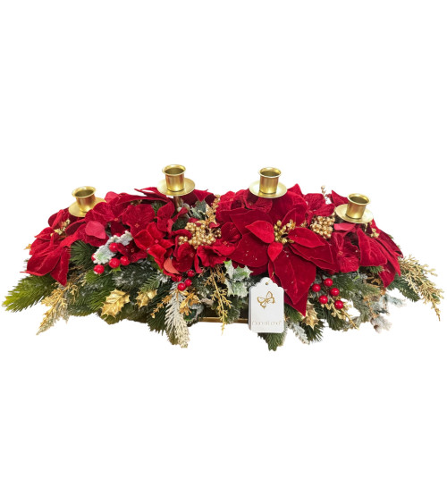 CANDELIERE QUATTRO FIAMME CON DECORAZIONE