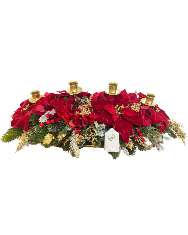 CANDELIERE QUATTRO FIAMME CON DECORAZIONE