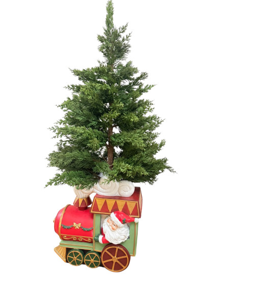 PORTALBERO CON BABBO NATALE E LOCOMOTIVA