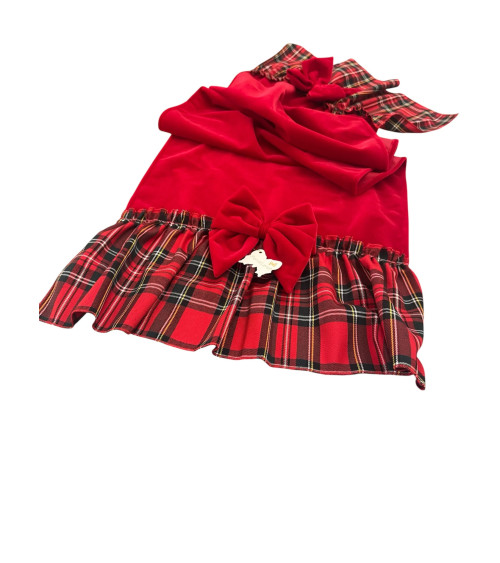 RUNNER IN VELLUTO CON ROUCHES SCOZZESI