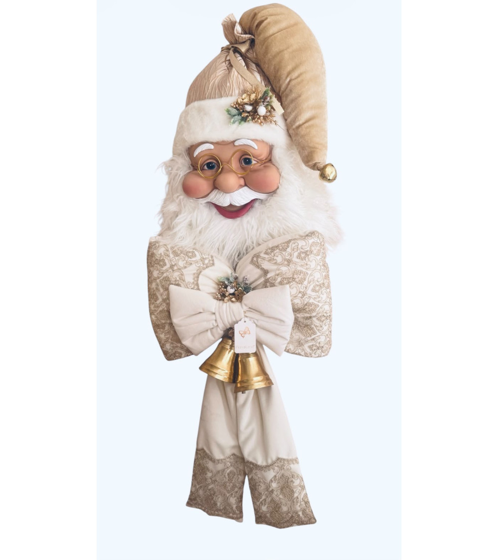 VOLTO DI BABBO NATALE CON FIOCCO AVORIO