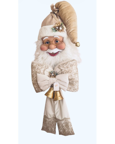 VOLTO DI BABBO NATALE CON FIOCCO AVORIO