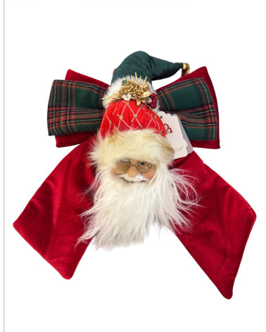 DOPPIO FIOCCO ROSSO CON BABBO NATALE