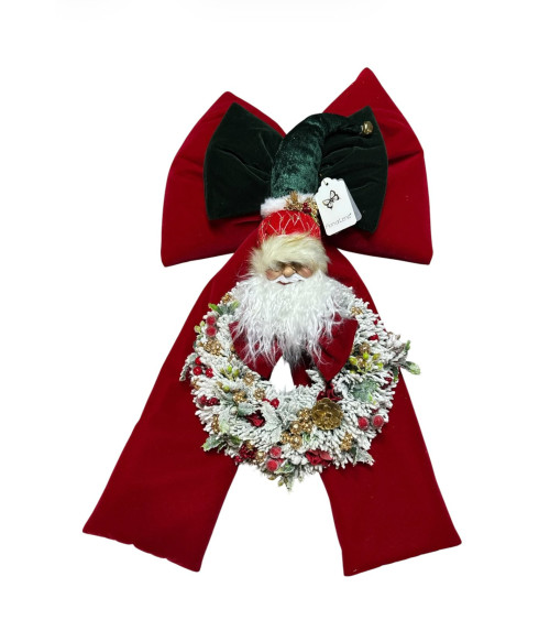 FIOCCO CON GHIRLANDA E BABBO NATALE
