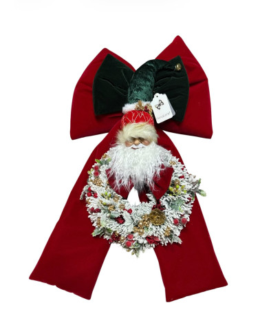 FIOCCO CON GHIRLANDA E BABBO NATALE