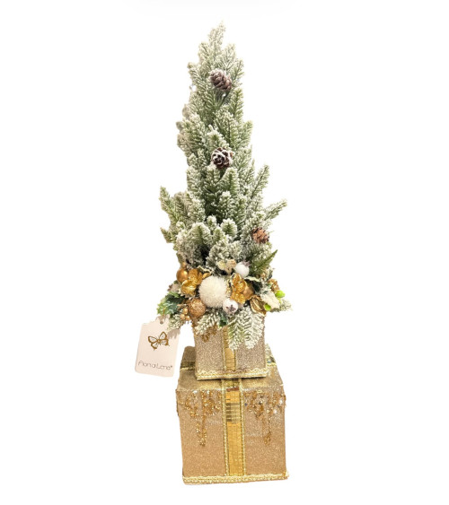 ALBERELLO SU BASE DOPPIO PACCO REGALO 54CM