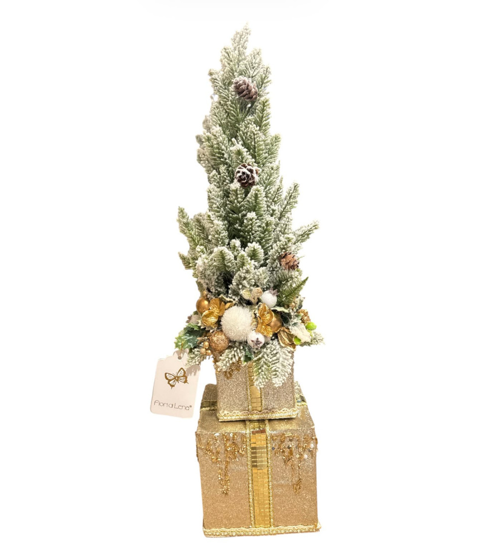 ALBERELLO SU BASE DOPPIO PACCO REGALO 54CM