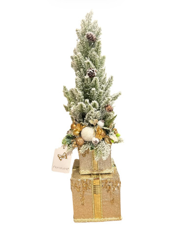 ALBERELLO SU BASE DOPPIO PACCO REGALO 54CM