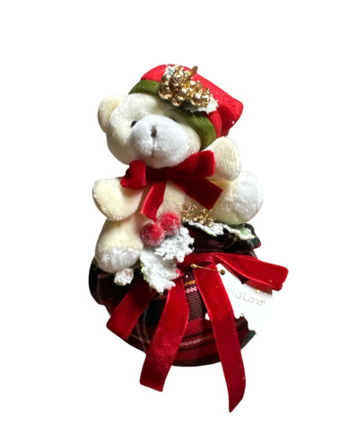 ORSETTO POUF SCOZZESE IN DUE COLORAZIONI BIANCO E AVORIO