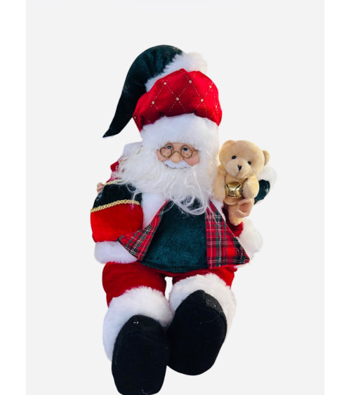 BABBO NATALE IN VELLUTO CON ORSETTO
