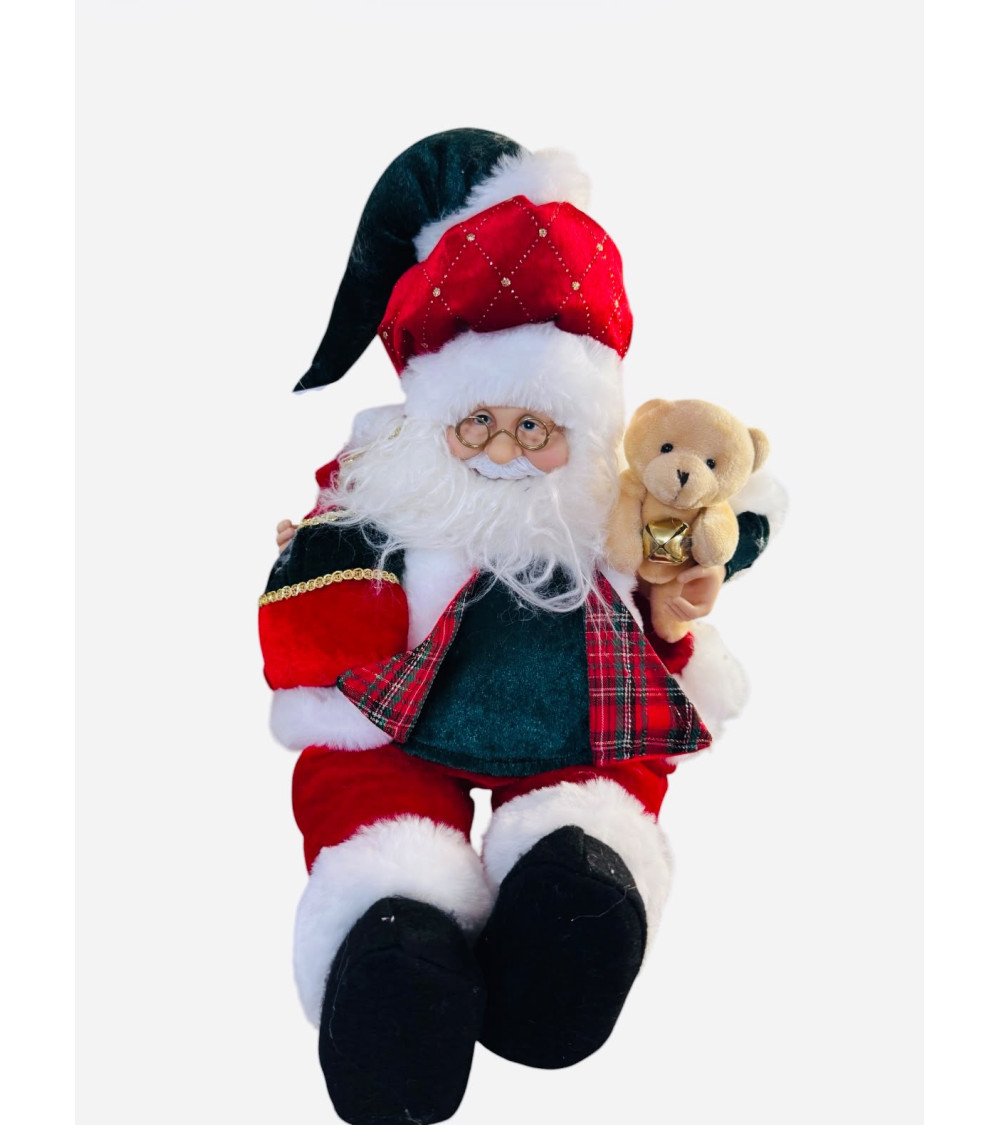 BABBO NATALE IN VELLUTO CON ORSETTO