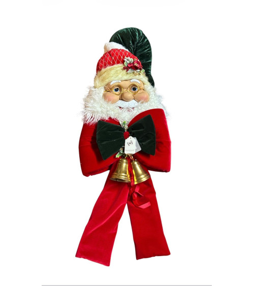 VOLTO DI BABBO NATALE CON FIOCCO ROSSO