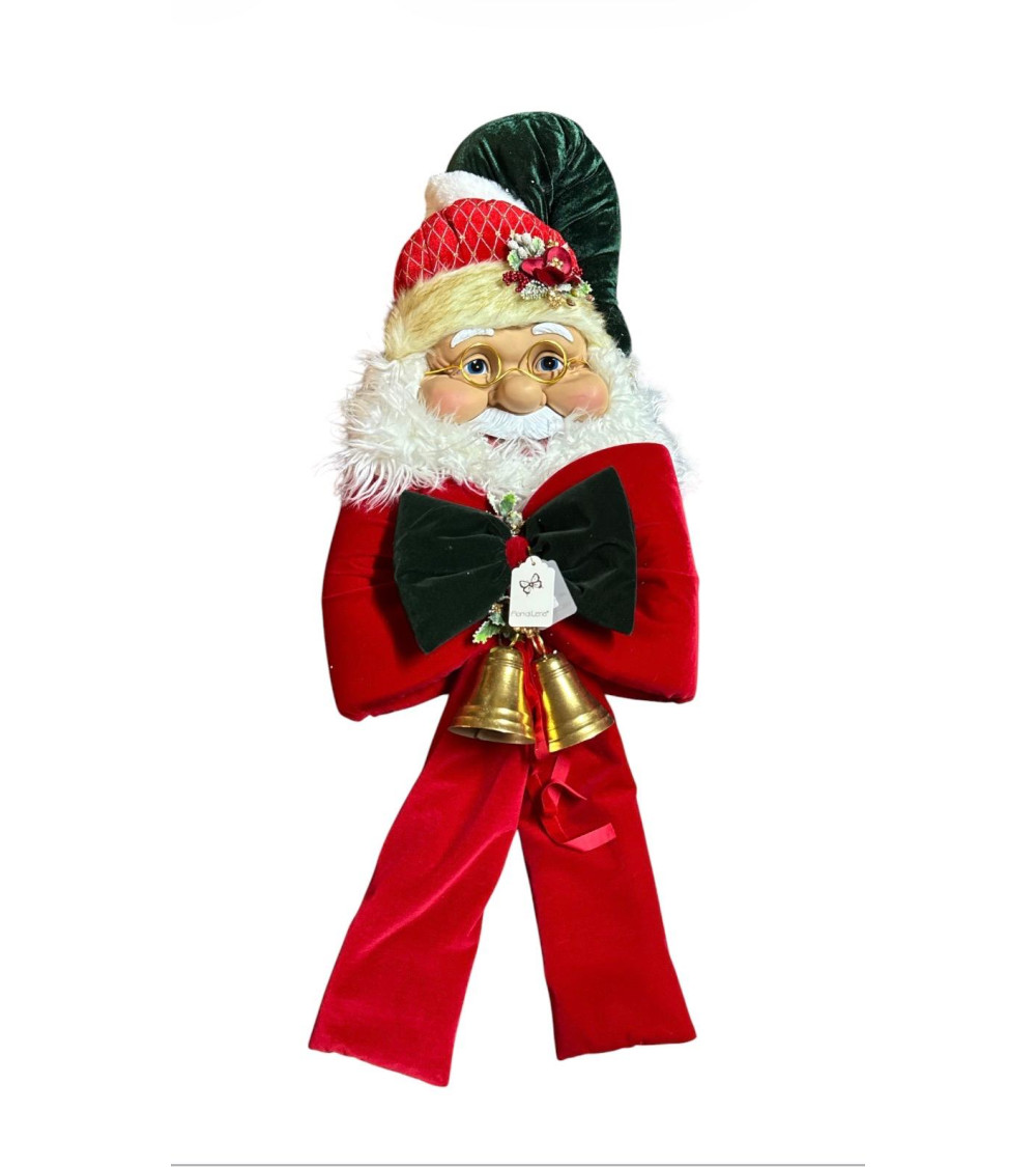 VOLTO DI BABBO NATALE CON FIOCCO ROSSO