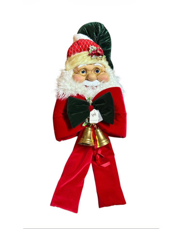 VOLTO DI BABBO NATALE CON FIOCCO ROSSO