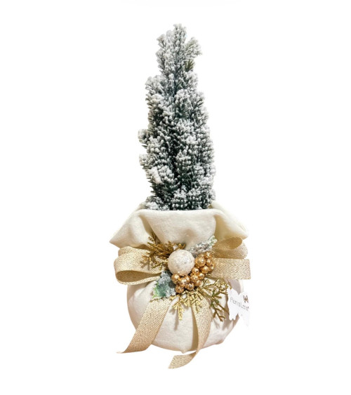 ALBERELLO CON BASE IN VELLUTO BIANCO 23 CM