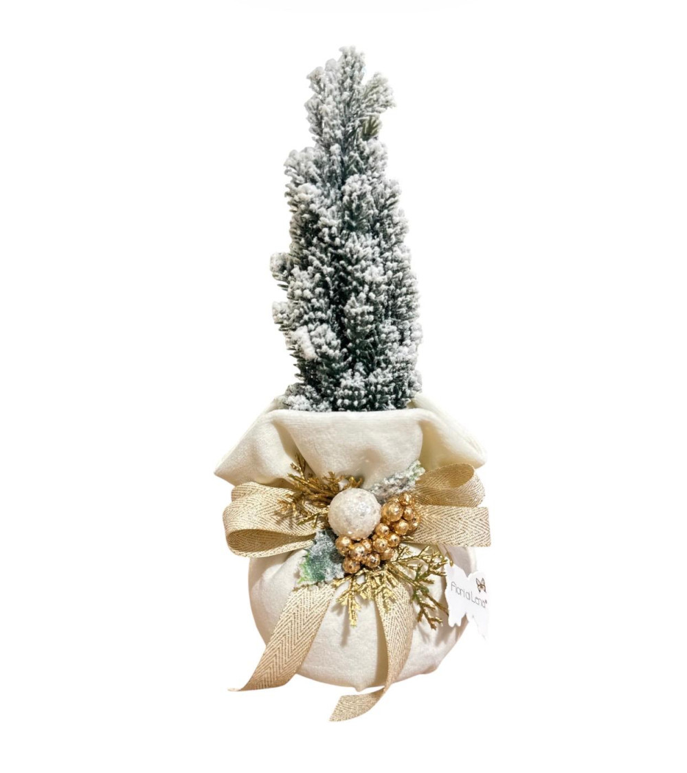 ALBERELLO CON BASE IN VELLUTO BIANCO 23 CM