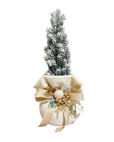 ALBERELLO CON BASE IN VELLUTO BIANCO 23 CM