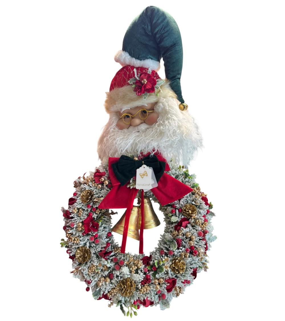 GHIRLANDA CON BABBO NATALE E CAMPANACCI