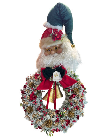 GHIRLANDA CON BABBO NATALE E CAMPANACCI