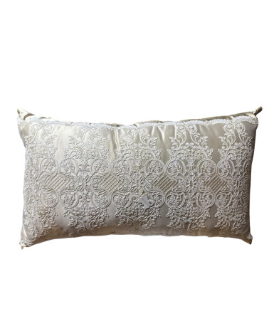 CUSCINO NOCCIOLA IN SETA CON PIZZO 84 CM