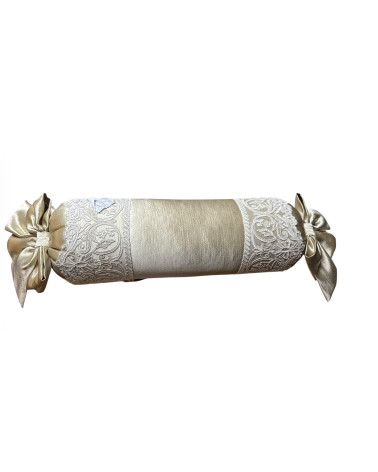 CUSCINO CARAMELLA IN SETA E PIZZO 75 CM