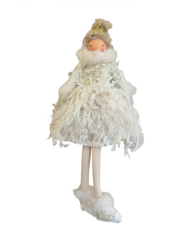 BAMBOLINA CON ABITO IN PIZZO 47 CM