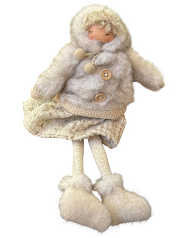 PICCOLA BAMBINA CON PELLICCIA 35 CM