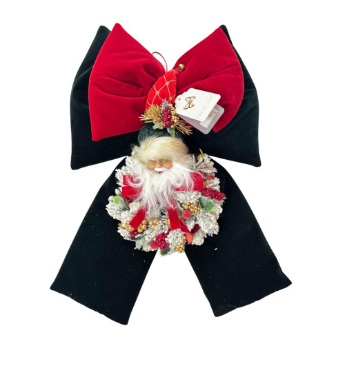 DOPPIO FIOCCO CON GHIRLANDA E BABBO NATALE