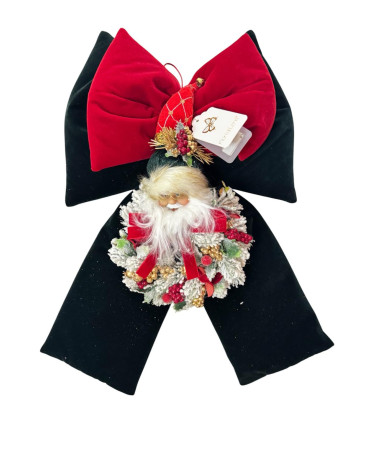 DOPPIO FIOCCO CON GHIRLANDA E BABBO NATALE